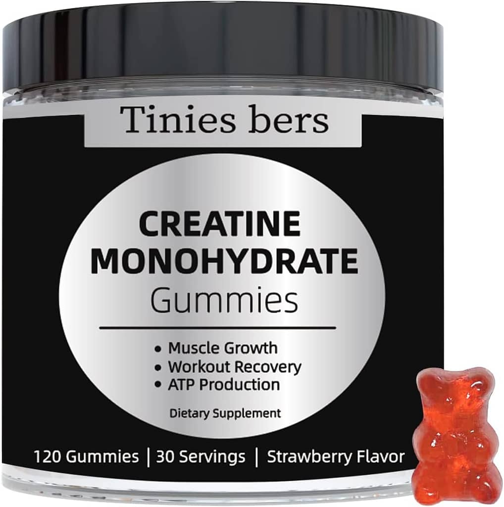 Creatine Monohydrate Gummies for Men Women 5g, Sugar Free Chewable Creatine for Muscle Gain Strength, ATP Energy, Muscle Recovery, Brain Health, Gluten Free, Non-GMO, 99% Absorbed, 30 Servings