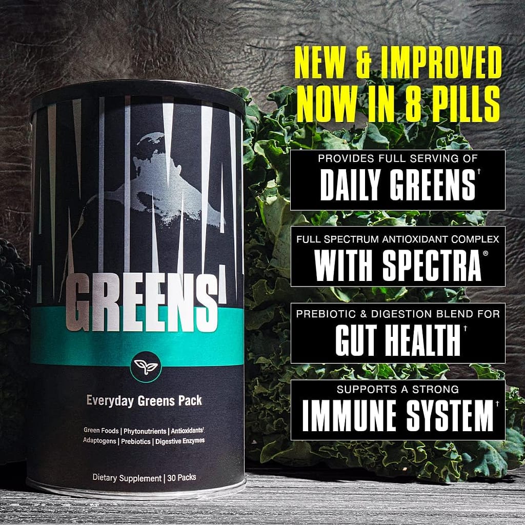 Animal Greens Pak - Chlorophyll, Spectra, Superfood Whole Food Prebiotic and Probiotic Super Digestion Blend for Gut Health, Immune Support, Convenient Daily Pill Packs, 30 Count