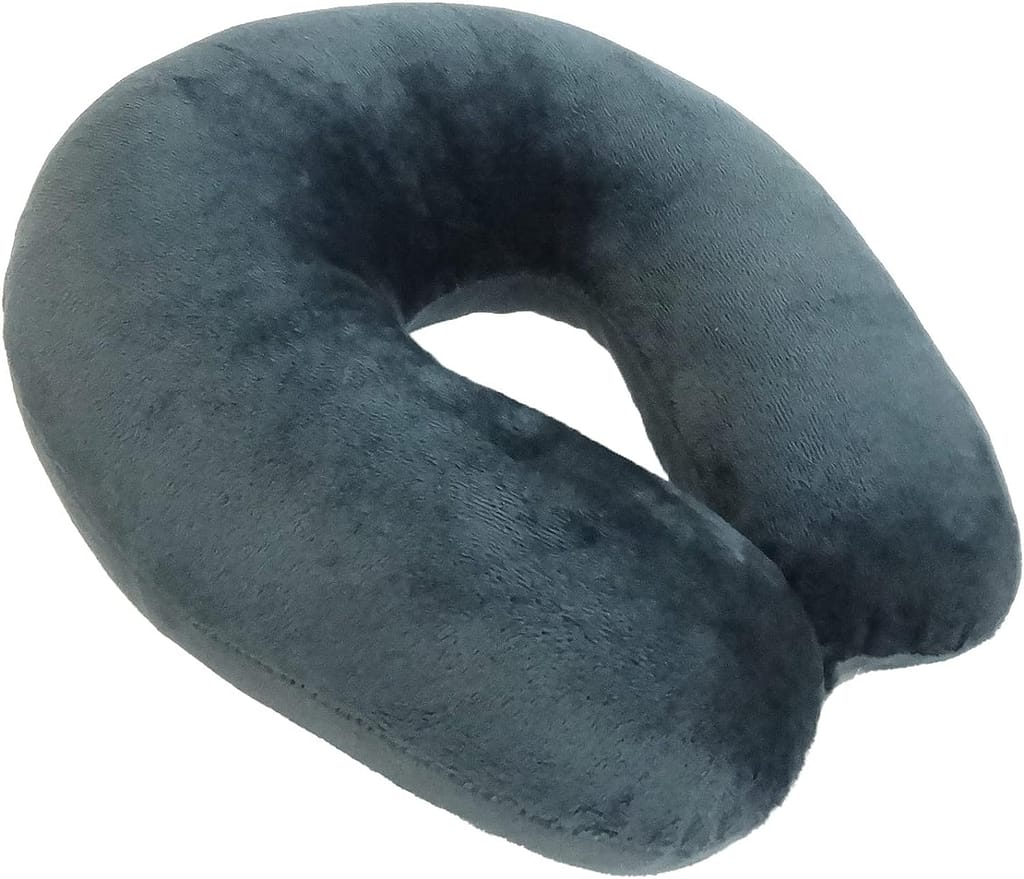 Wolf Essentials Adult Cozy Soft Microfiber Neck Pillow, Compact, Perfect for Plane or Car Travel, Charcoal