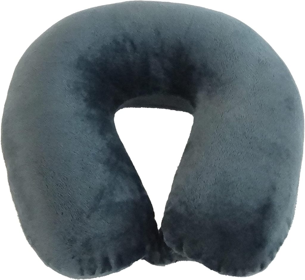 Wolf Essentials Adult Cozy Soft Microfiber Neck Pillow, Compact, Perfect for Plane or Car Travel, Charcoal