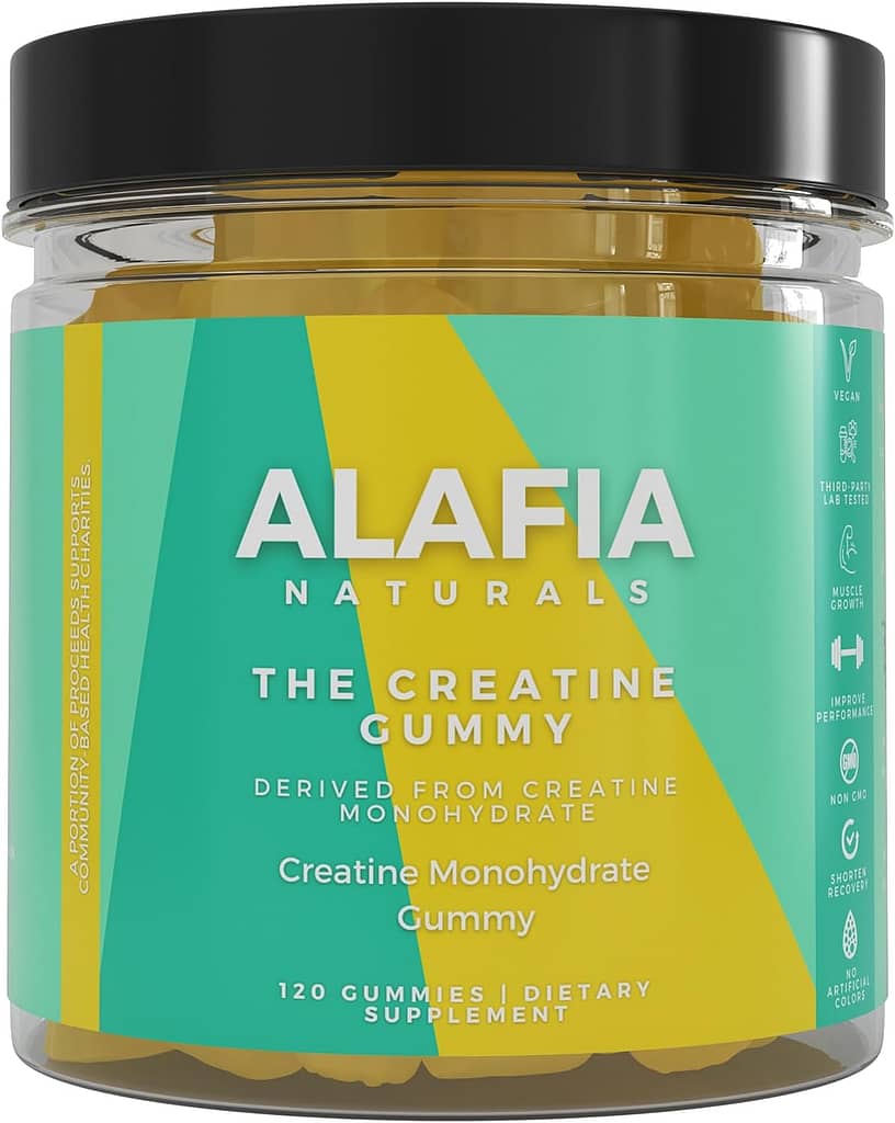 Alafia Naturals The Creatine Gummy - Creatine Monohydrate Gummies for Men Women, 4g of Creatine per Serving, Pre Post Workout, Increase Strength, Build Muscle, Shorten Recovery, Sugar-Free, 120 ct : Health Household