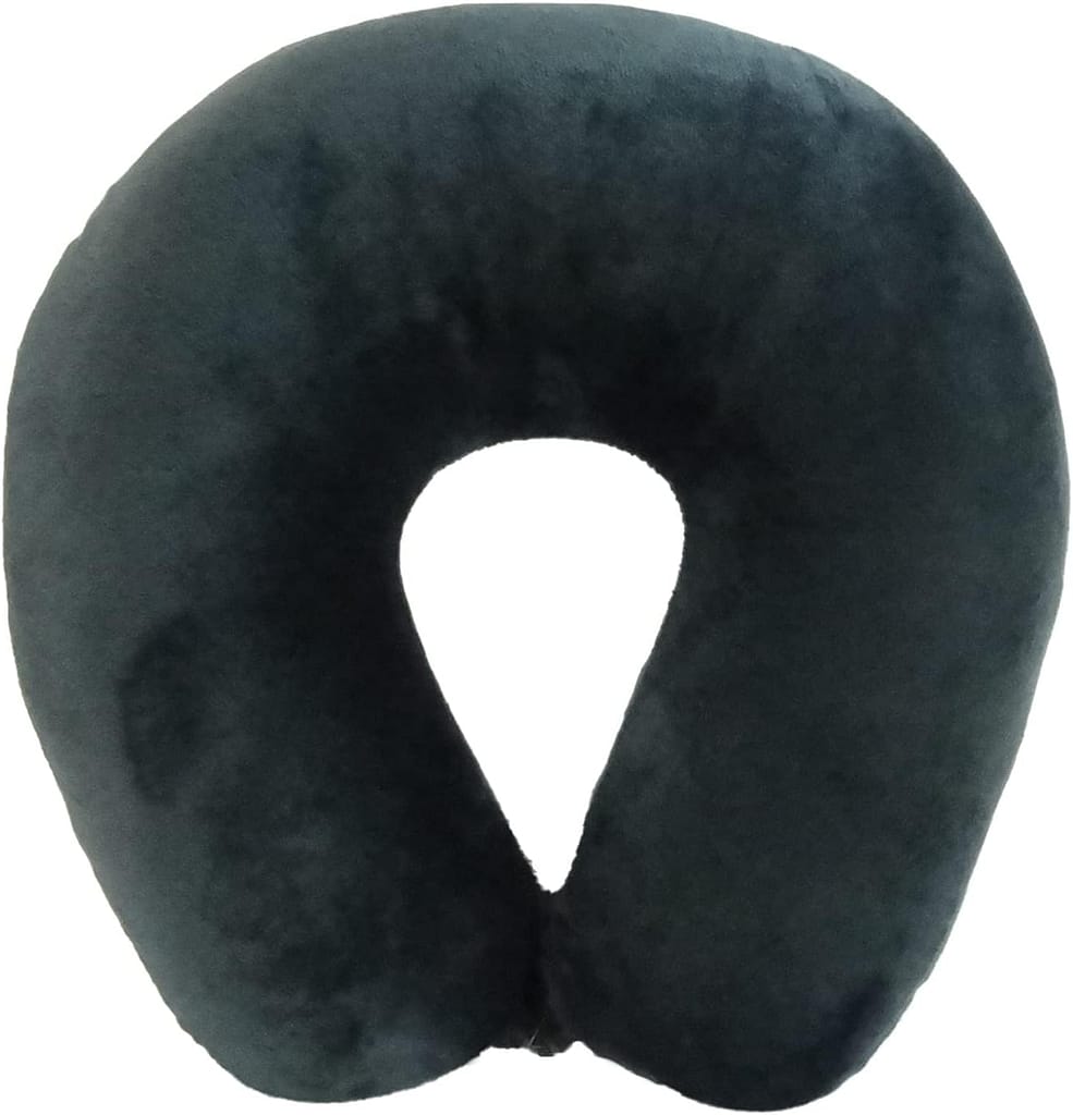 Wolf Essentials Adult Cozy Soft Microfiber Neck Pillow, Compact, Perfect for Plane or Car Travel, Charcoal